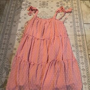 Pink Sleeveless Tiered Dress
